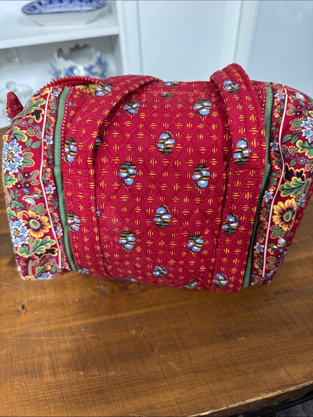 Vera Bradley Red Quilted Floral Zip bag